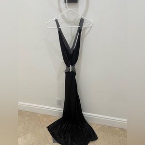 Black and silver snake rhinestone dress